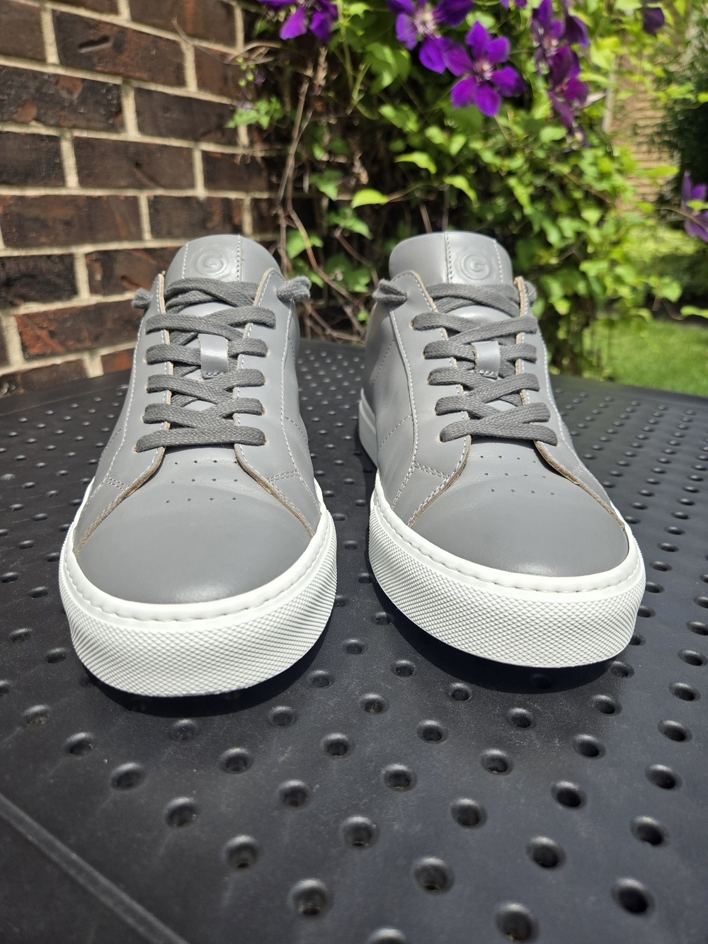 GREATS Brooklyn Royale Men's Grey Leather Sneakers Size 9 US/42 EU Made In Italy - Picture 2 of 8